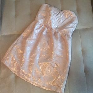 Light Pink Metallic Party Dress with Pockets